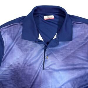 Grand Slam Mens XXLT Blue Performance Golf Tennis Polo Shirt Short Sleeve